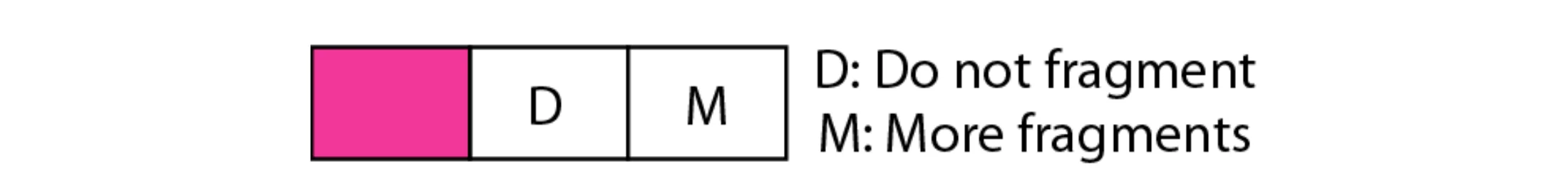 Three flag bits: reserved, D, M
