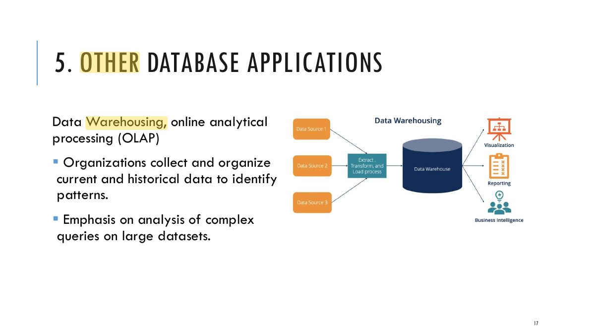 Slide 17: 5. OTHER DATABASE APPLICATIONS