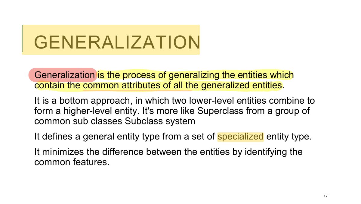 Slide 17: GENERALIZATION