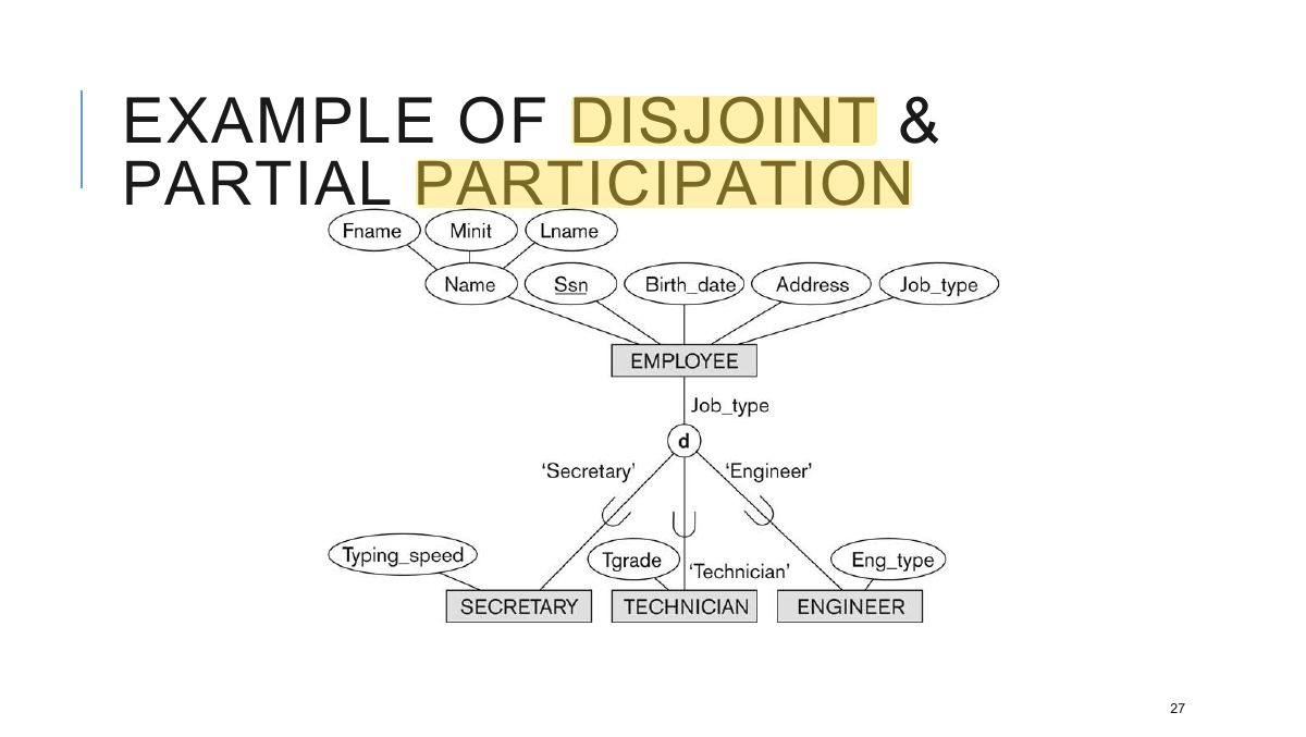 Slide 27: EXAMPLE OF DISJOINT & PARTIAL PARTICIPATION
