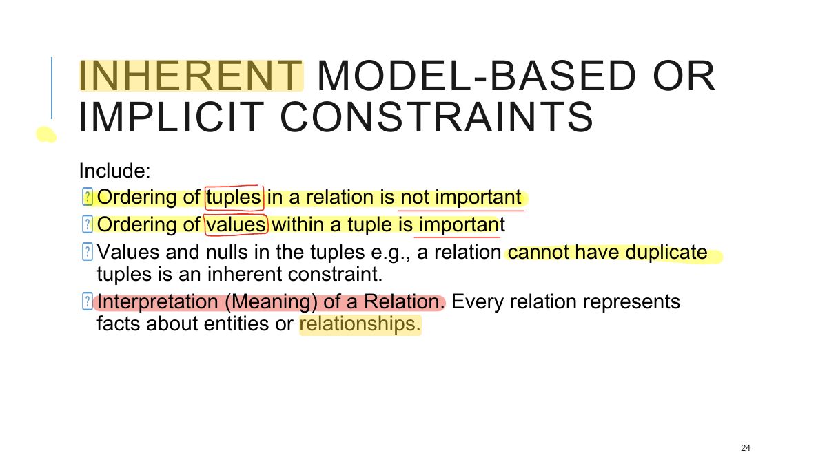 Slide 24: INHERENT MODEL-BASED OR IMPLICIT CONSTRAINTS