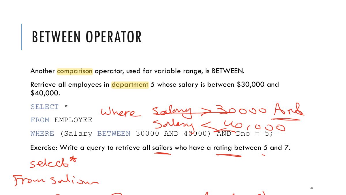 Slide 28: BETWEEN OPERATOR