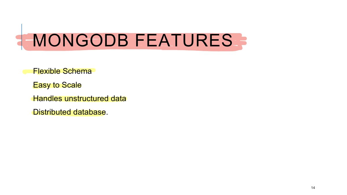Slide 14: MONGODB FEATURES