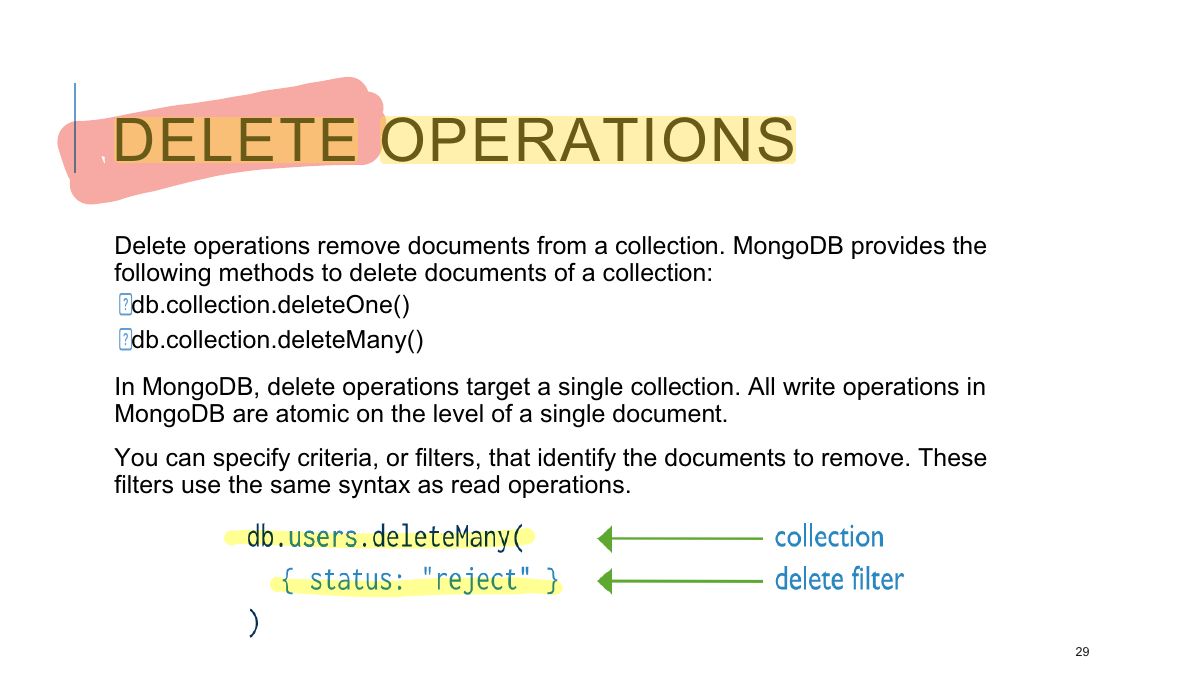 Slide 29: DELETE OPERATIONS