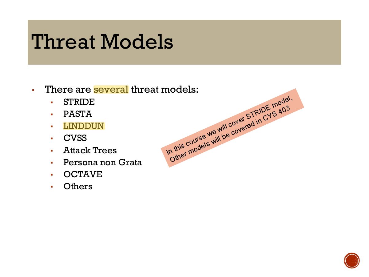 Slide 21: Threat Models