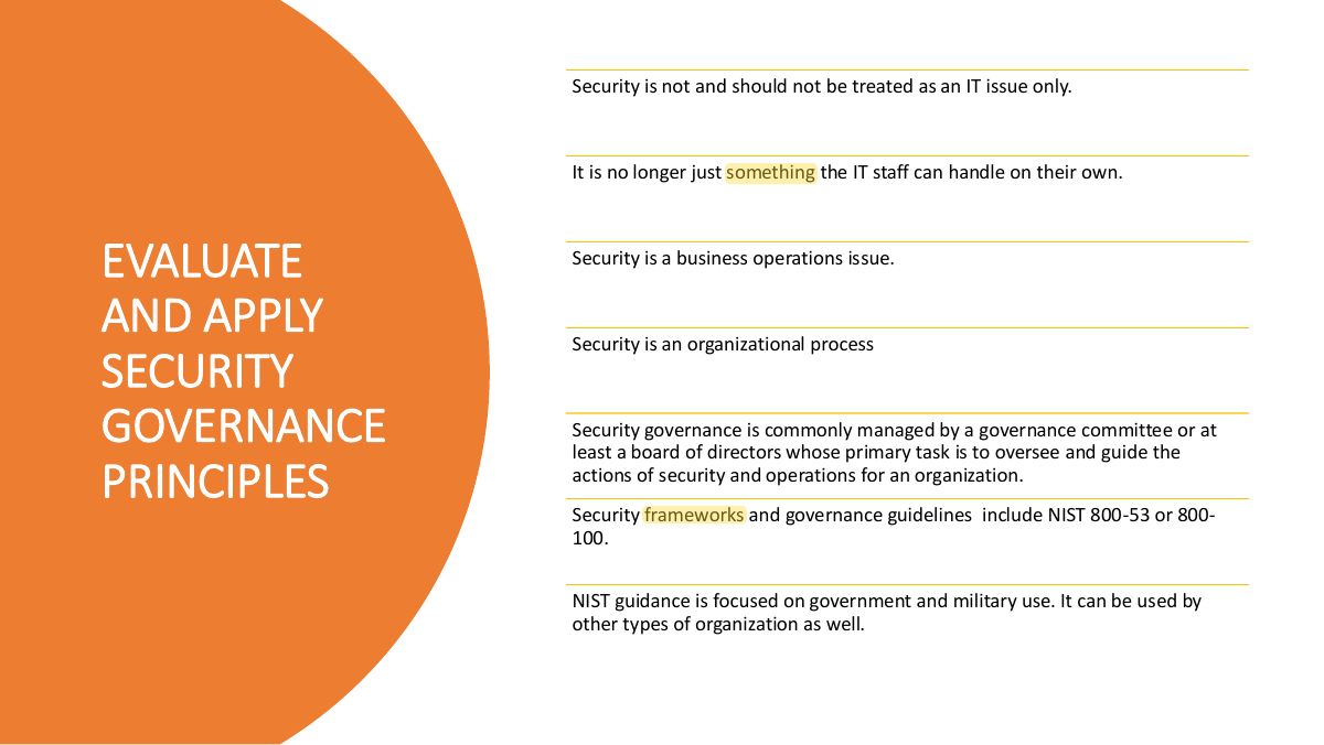 Slide 15: Security is not and should not be treated as an IT issue only.