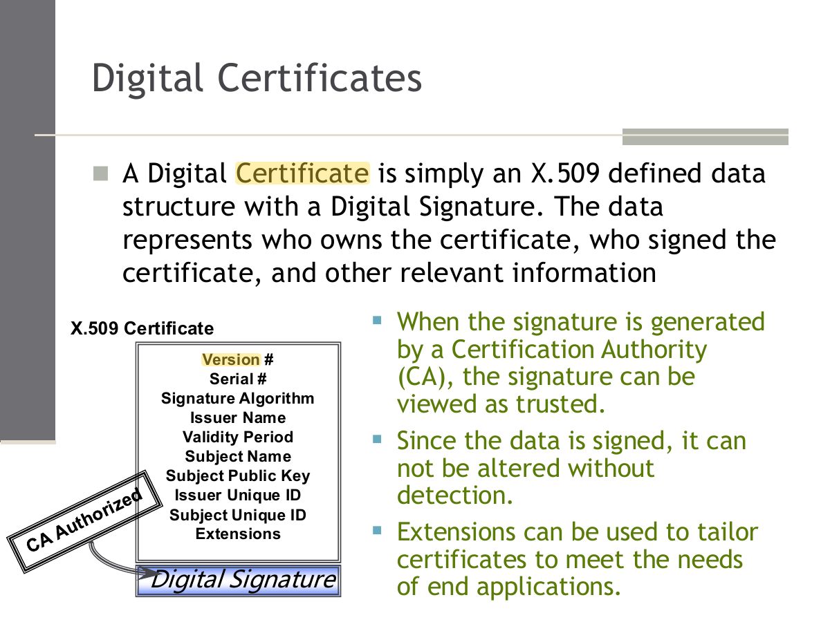 Slide 8: Digital Certificates