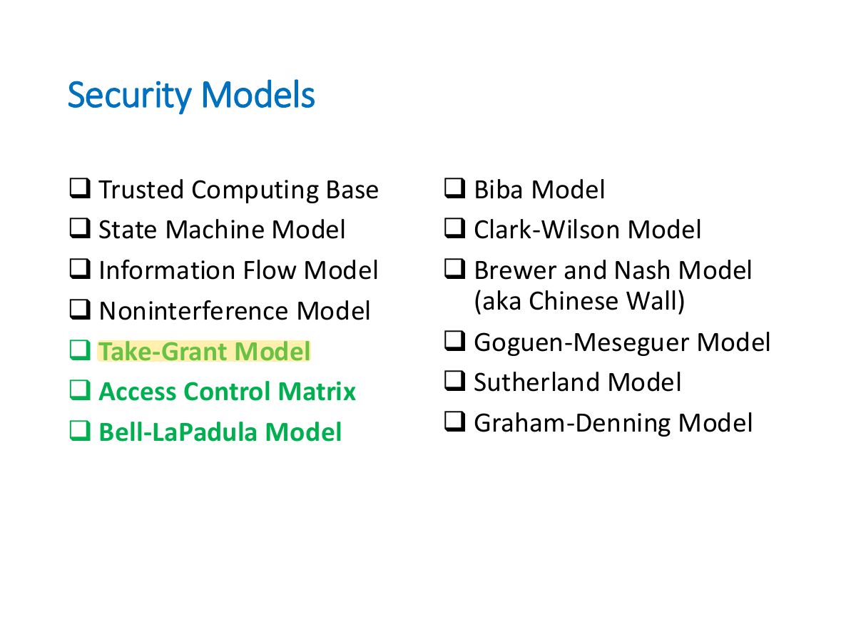 Slide 26: Security Models