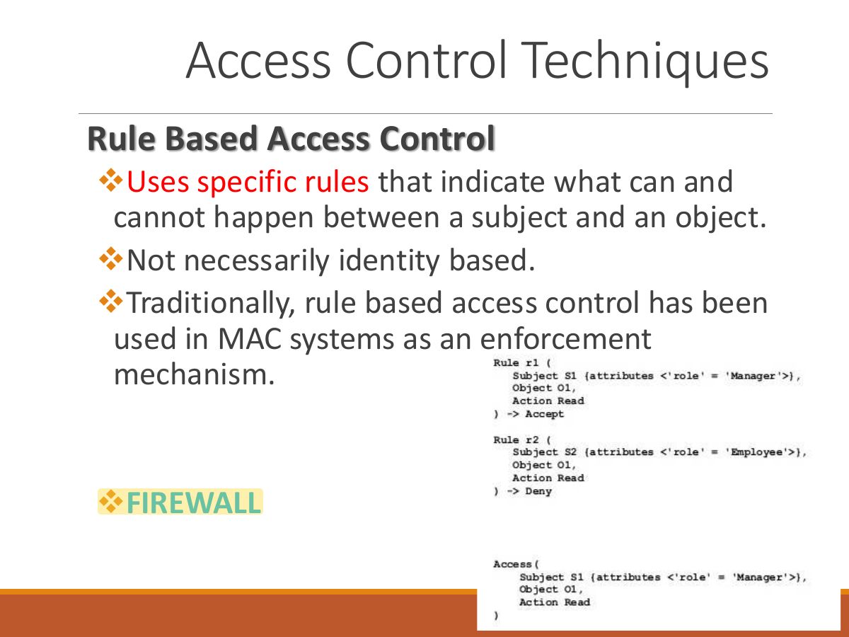 Slide 21: Access Control Techniques