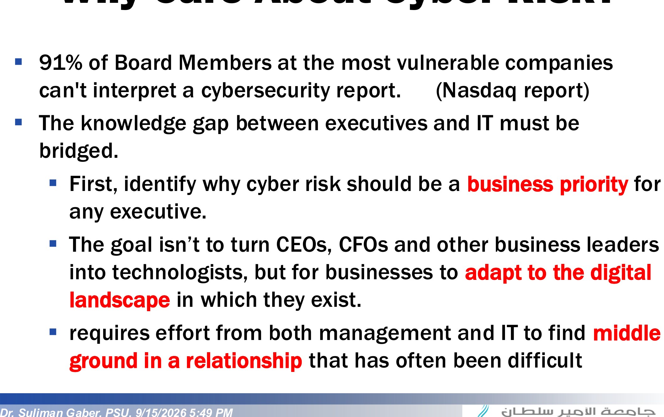 Why Care About Cyber Risk?