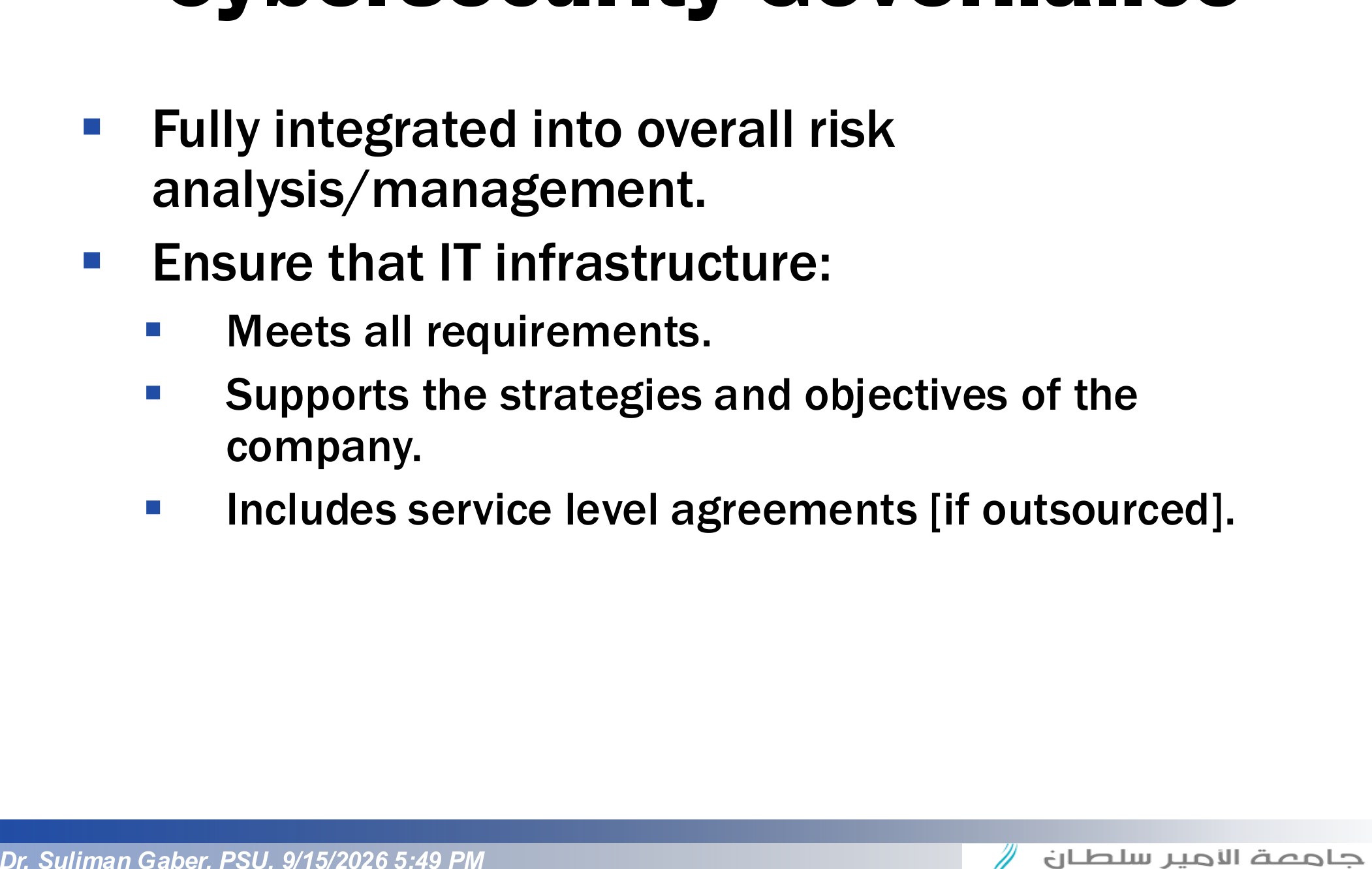 Cybersecurity Governance