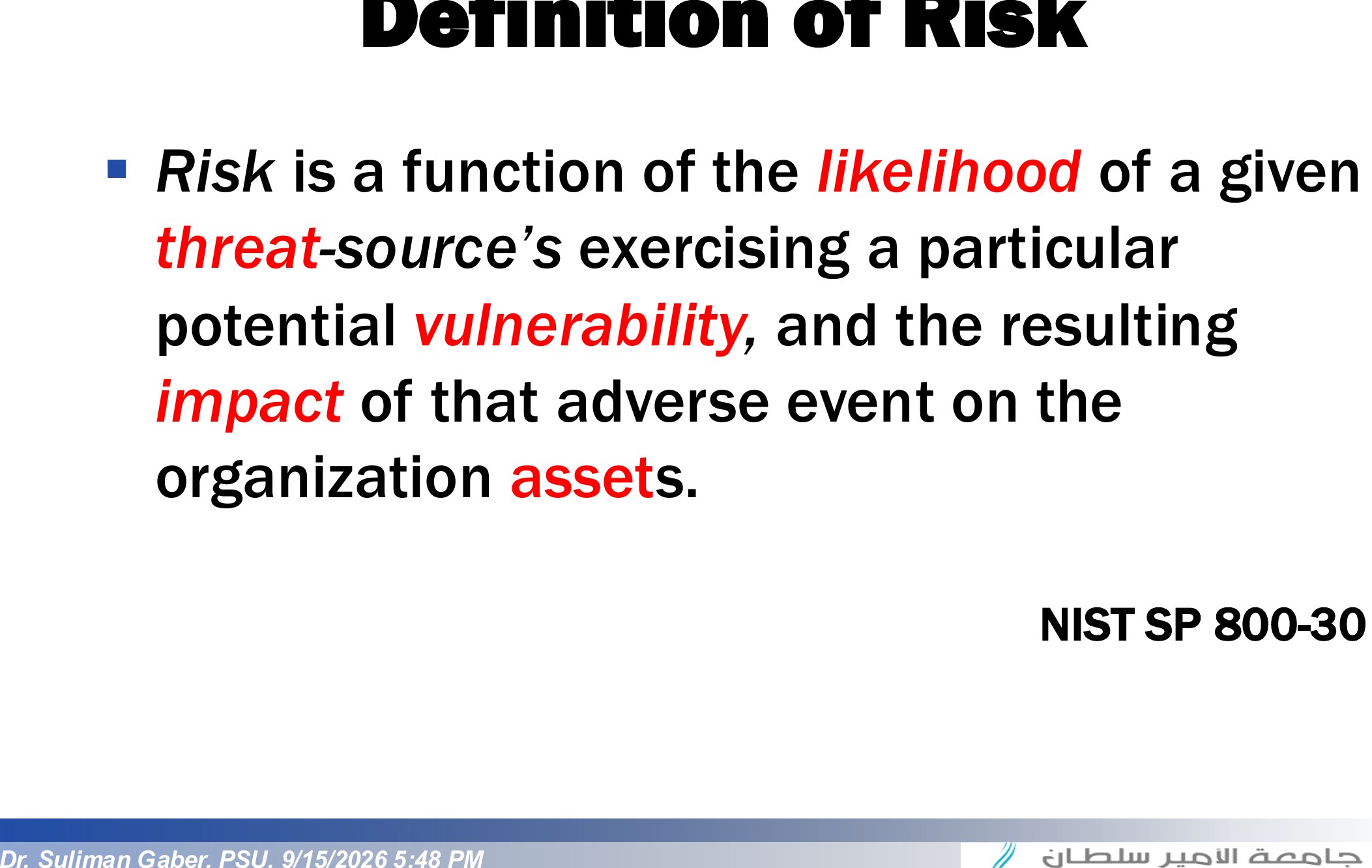 Definition of Risk