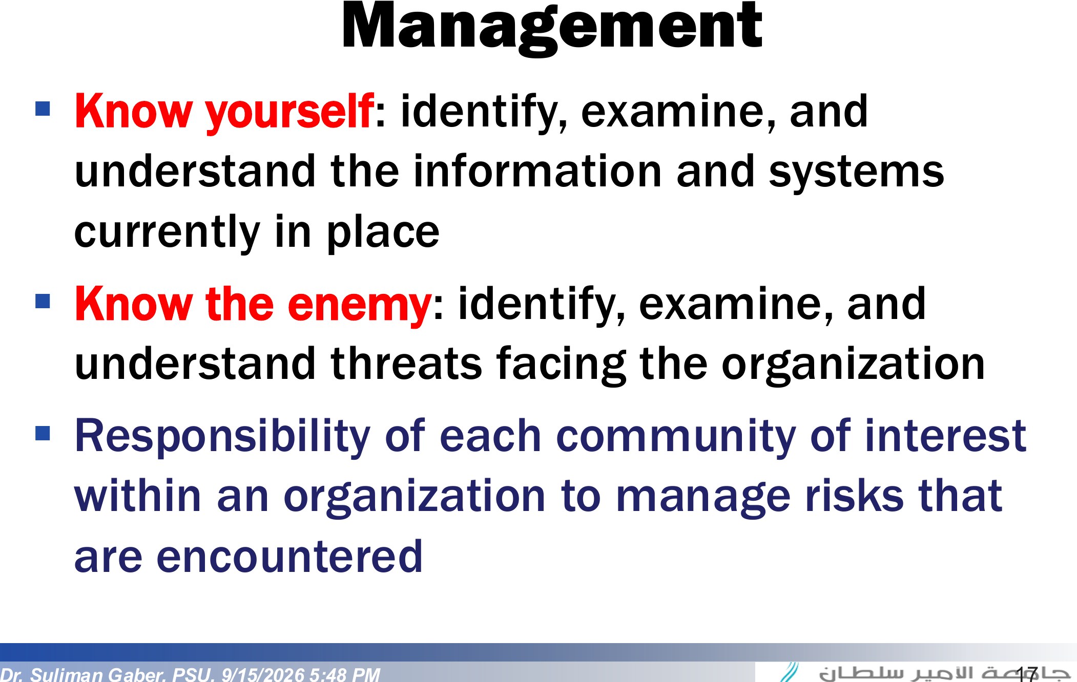 An Overview on Risk Management