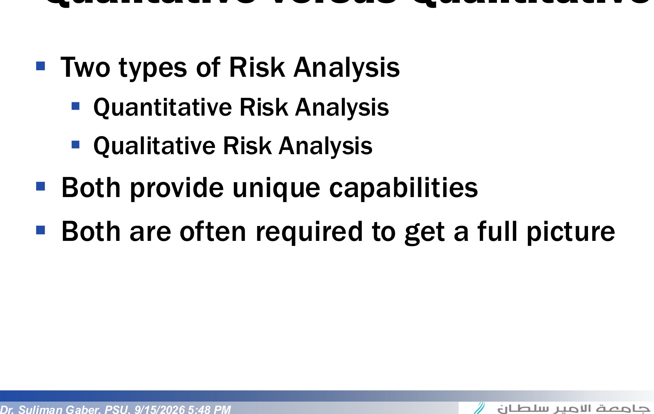 Qualitative versus Quantitative