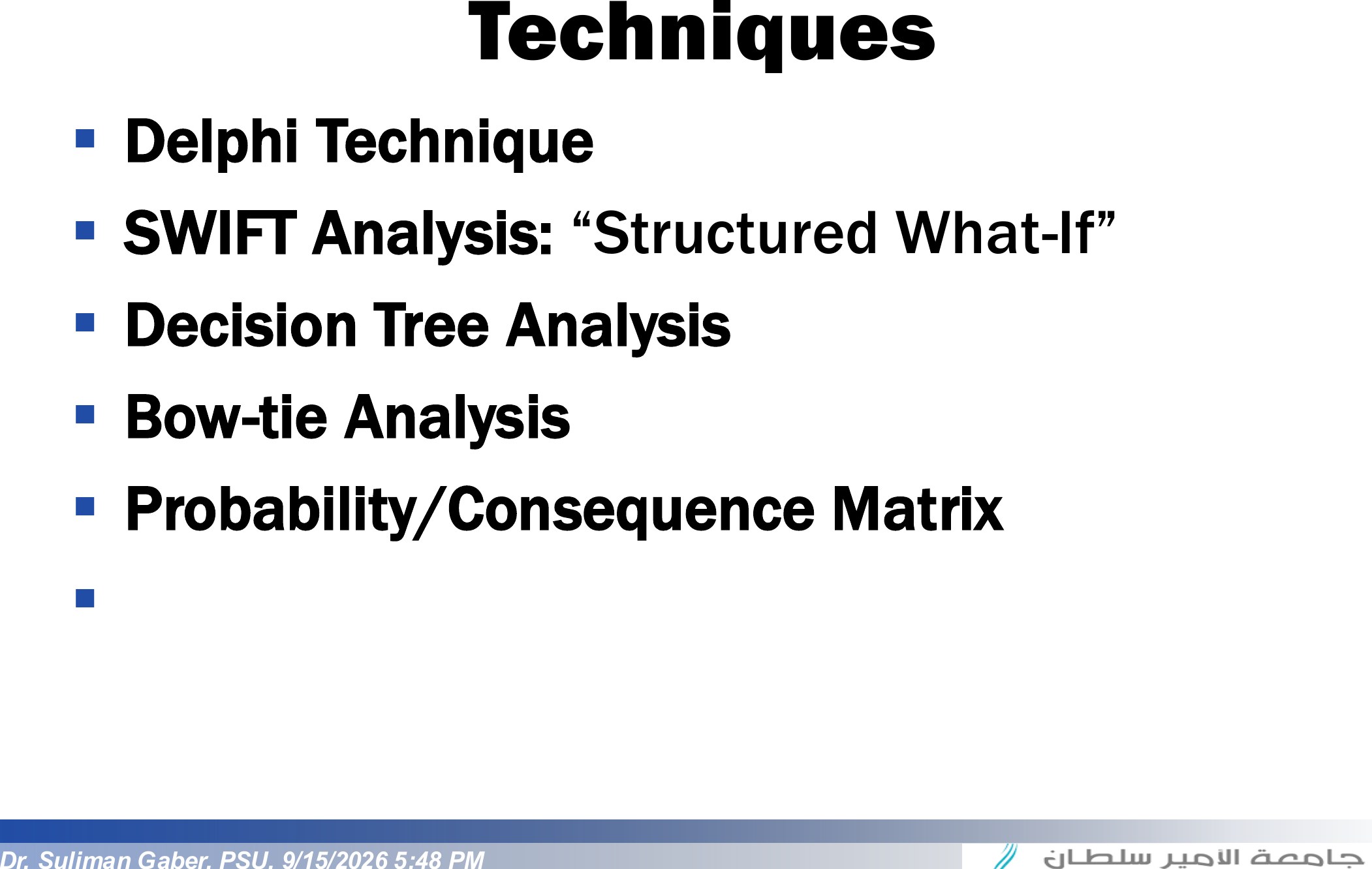 5 top Qualitative RA Techniques
