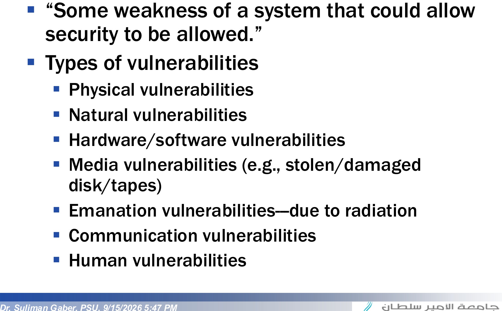 Vulnerabilities