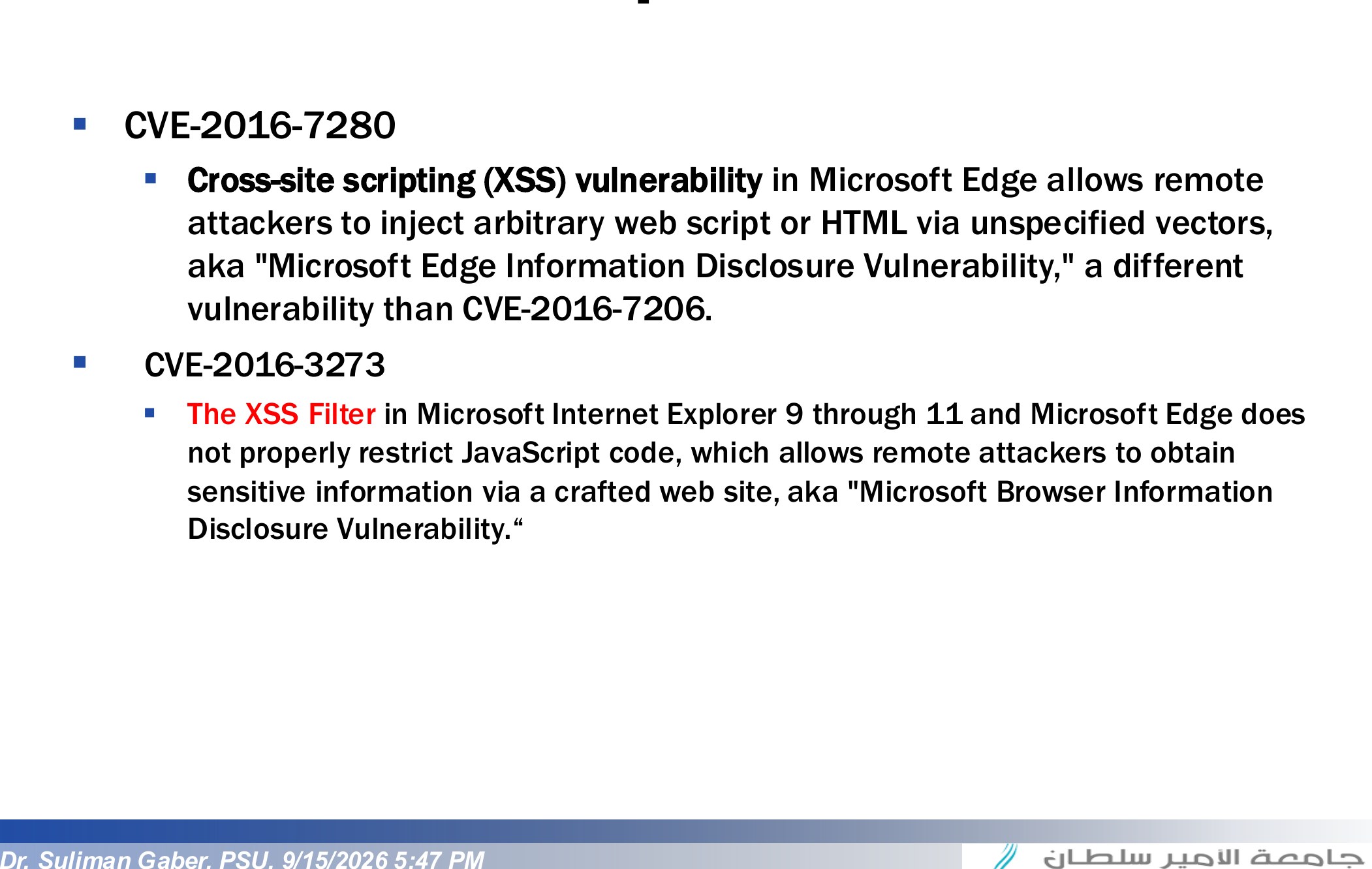 Example on CVE