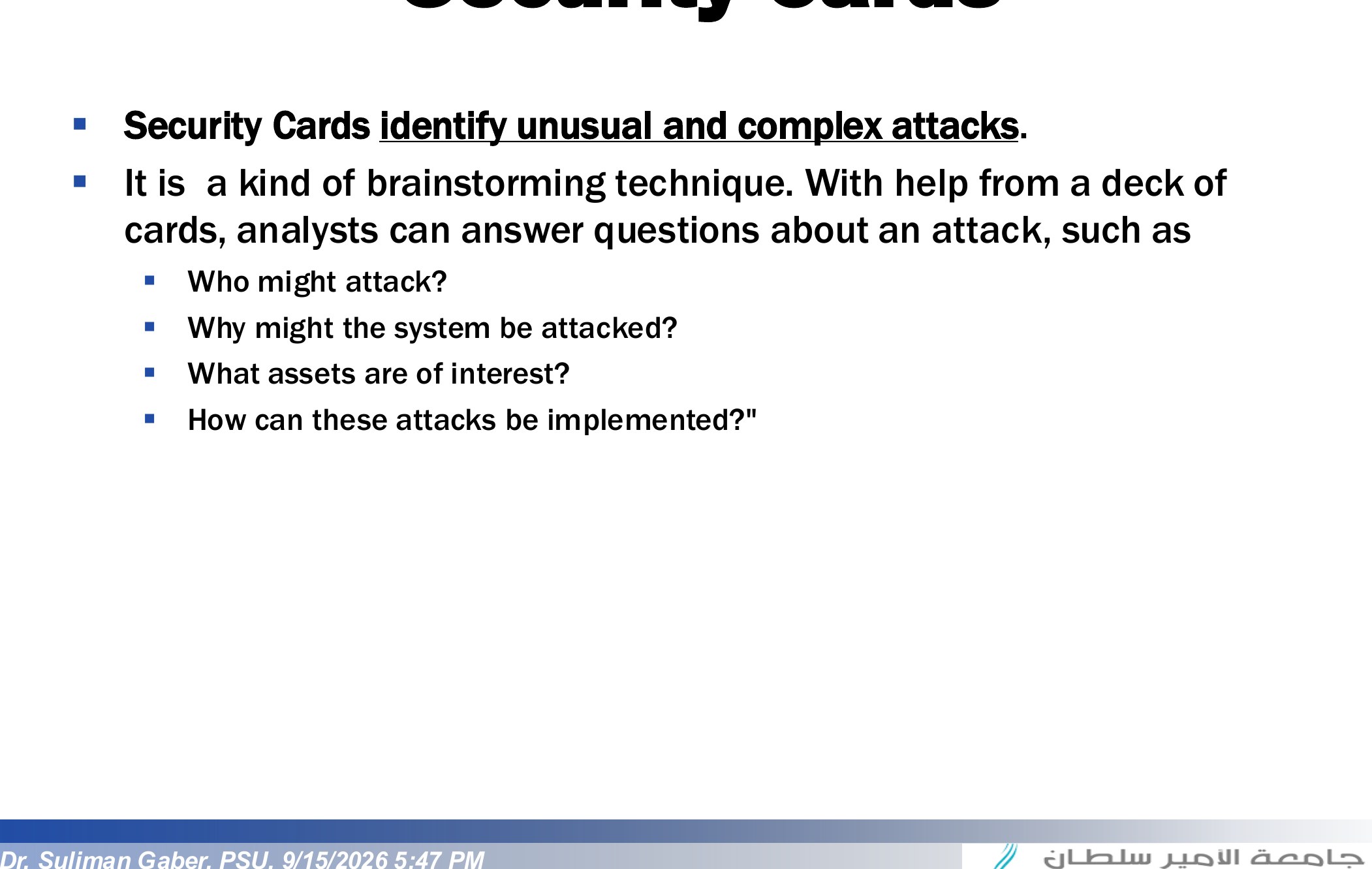 Security Cards