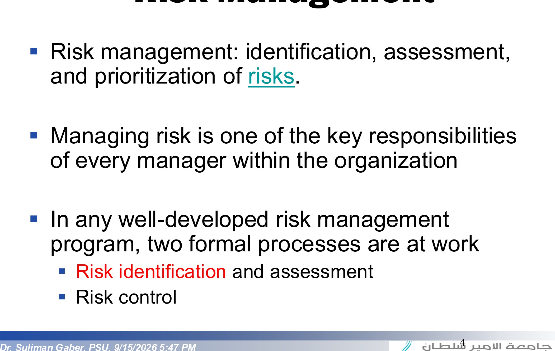 Risk Management