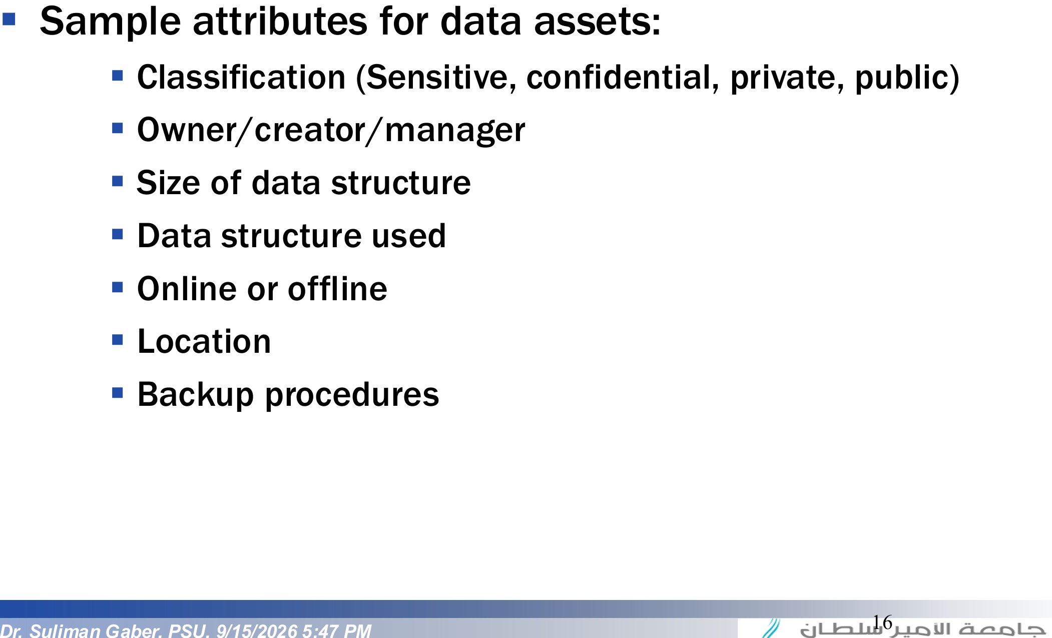 Information Asset Inventory creation (contd.)