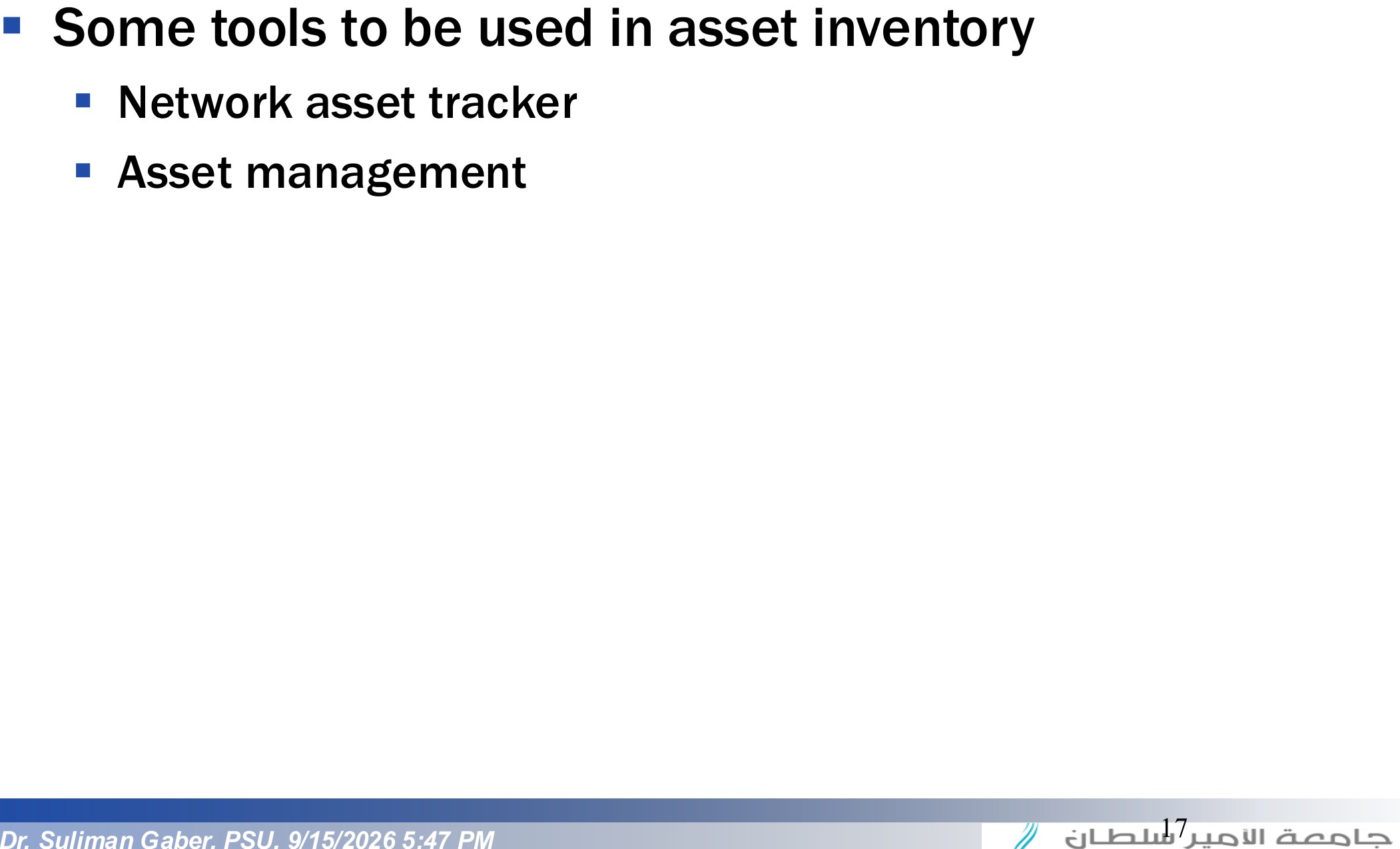 Information Asset Inventory creation (contd.)