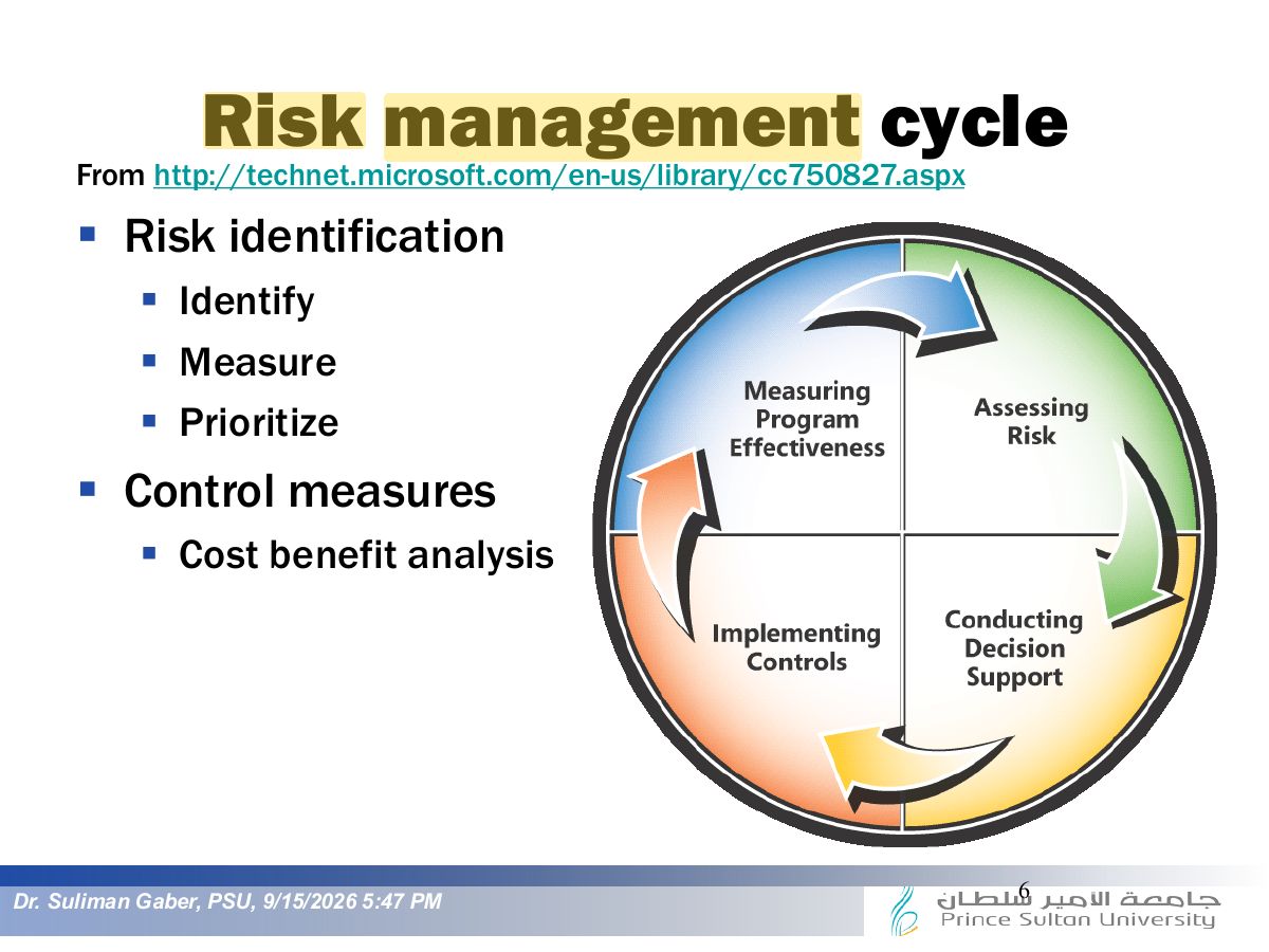 Slide 6: Risk management cycle