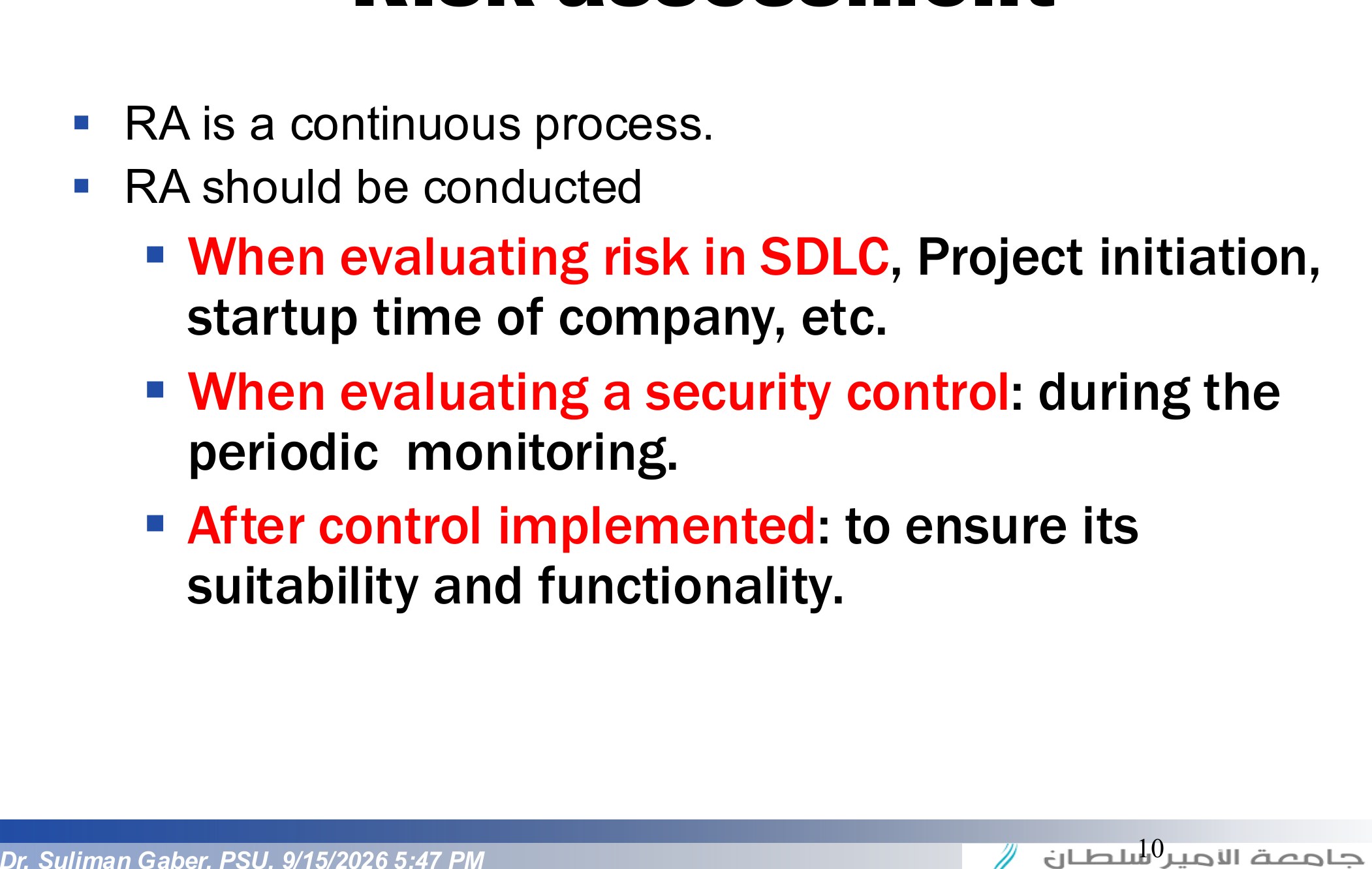 Risk assessment