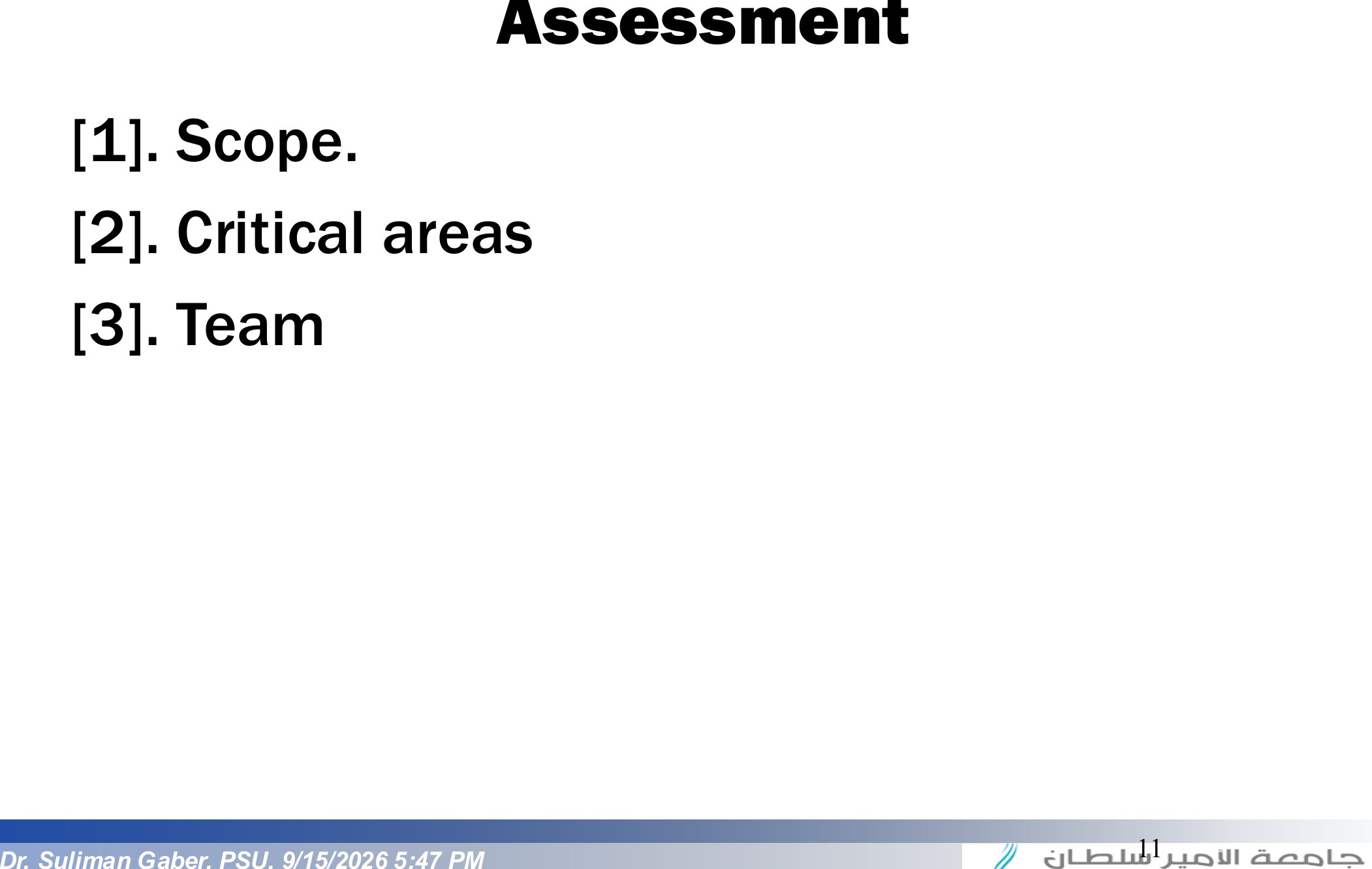 Critical Components of a Risk Assessment