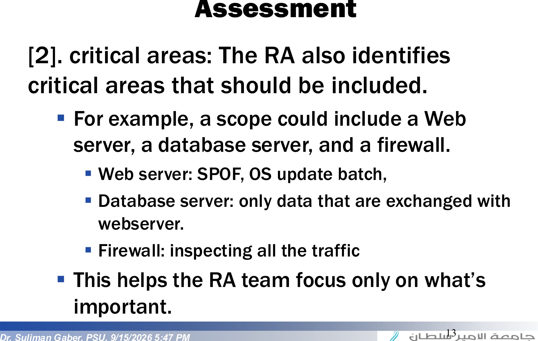 Critical Components of a Risk Assessment