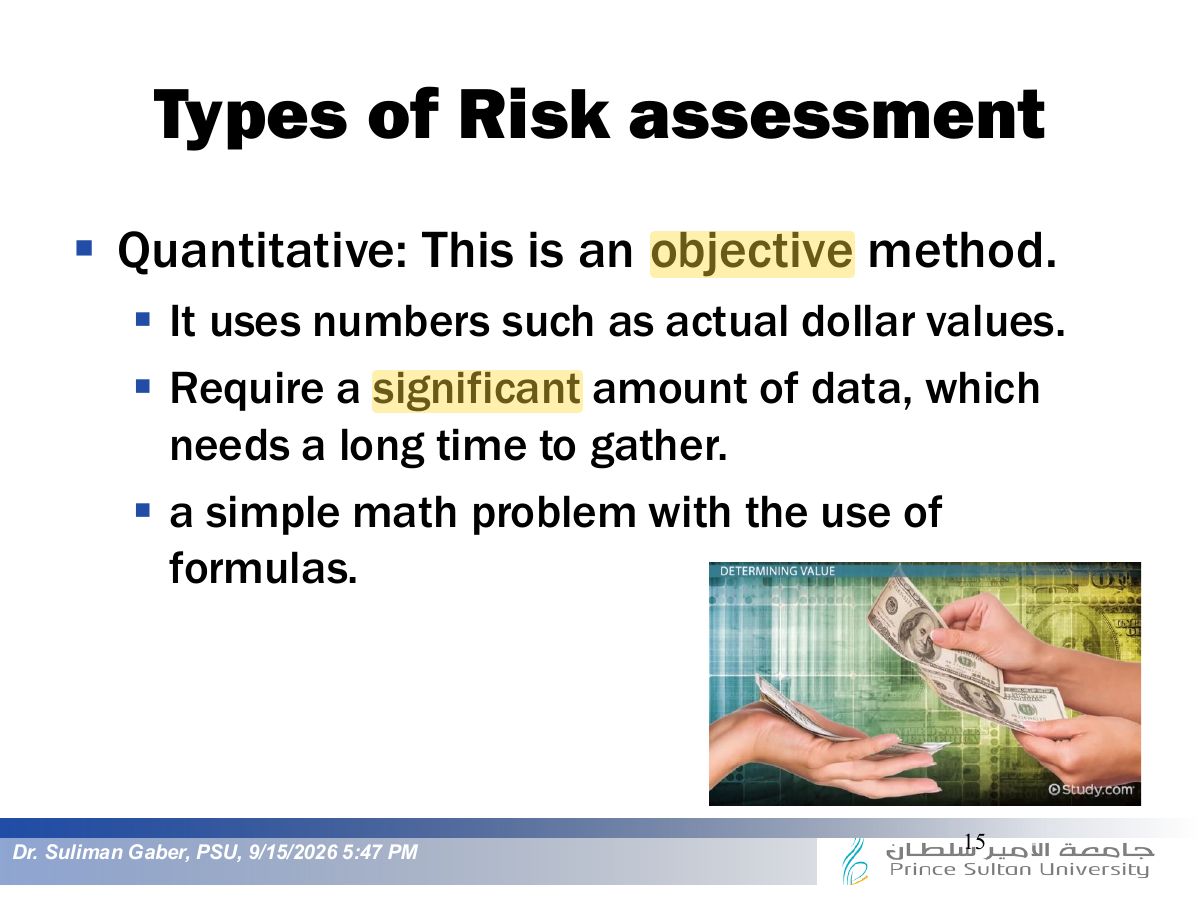 Slide 15: Types of Risk assessment