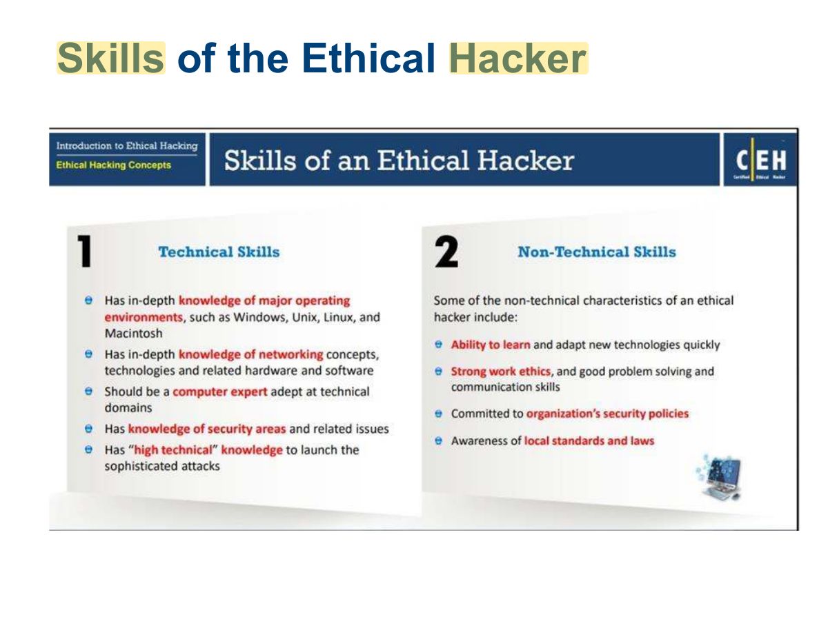 Slide 24: Skills of the Ethical Hacker