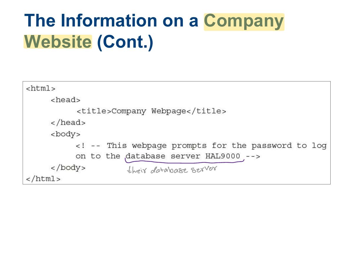 Slide 11: The Information on a Company Website (Cont.)