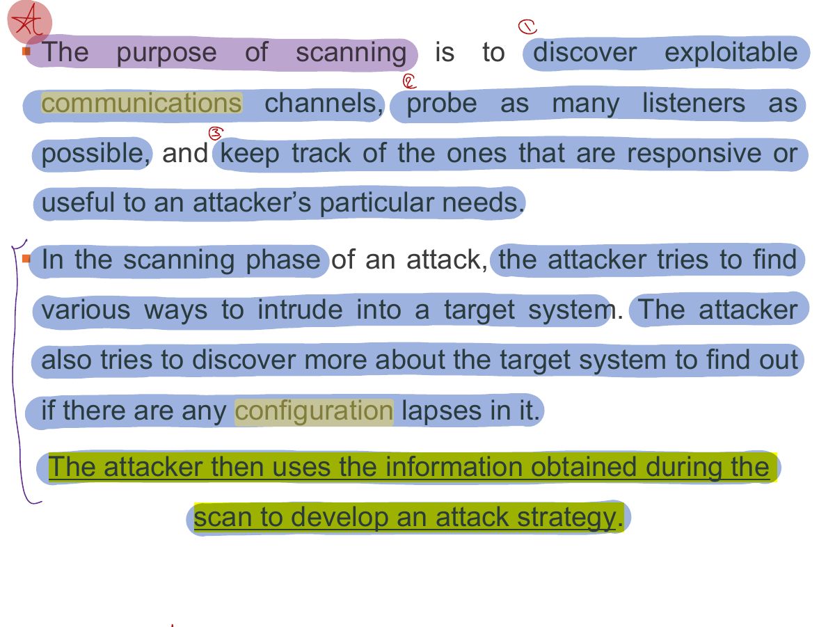 Slide 5: § The purpose of scanning is to discover exploitable