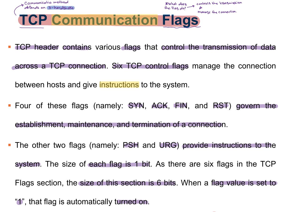 Slide 9: TCP Communication Flags