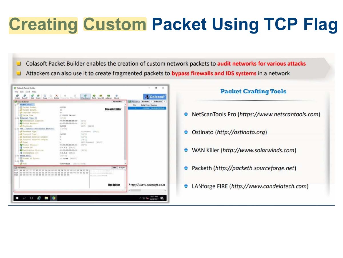 Slide 13: Creating Custom Packet Using TCP Flag