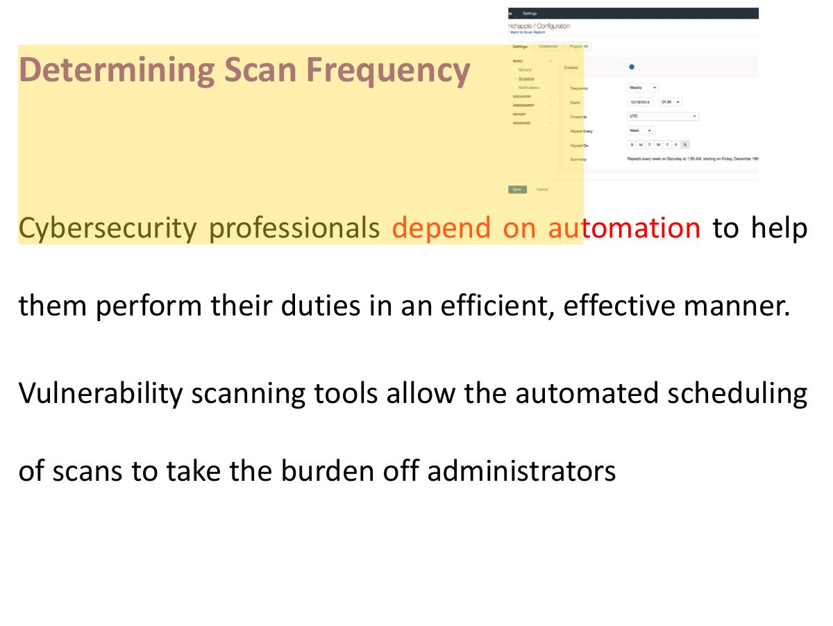 Slide 30: Determining Scan Frequency