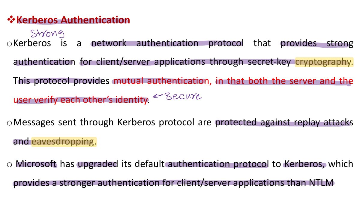 Slide 6: v Kerberos Authentication