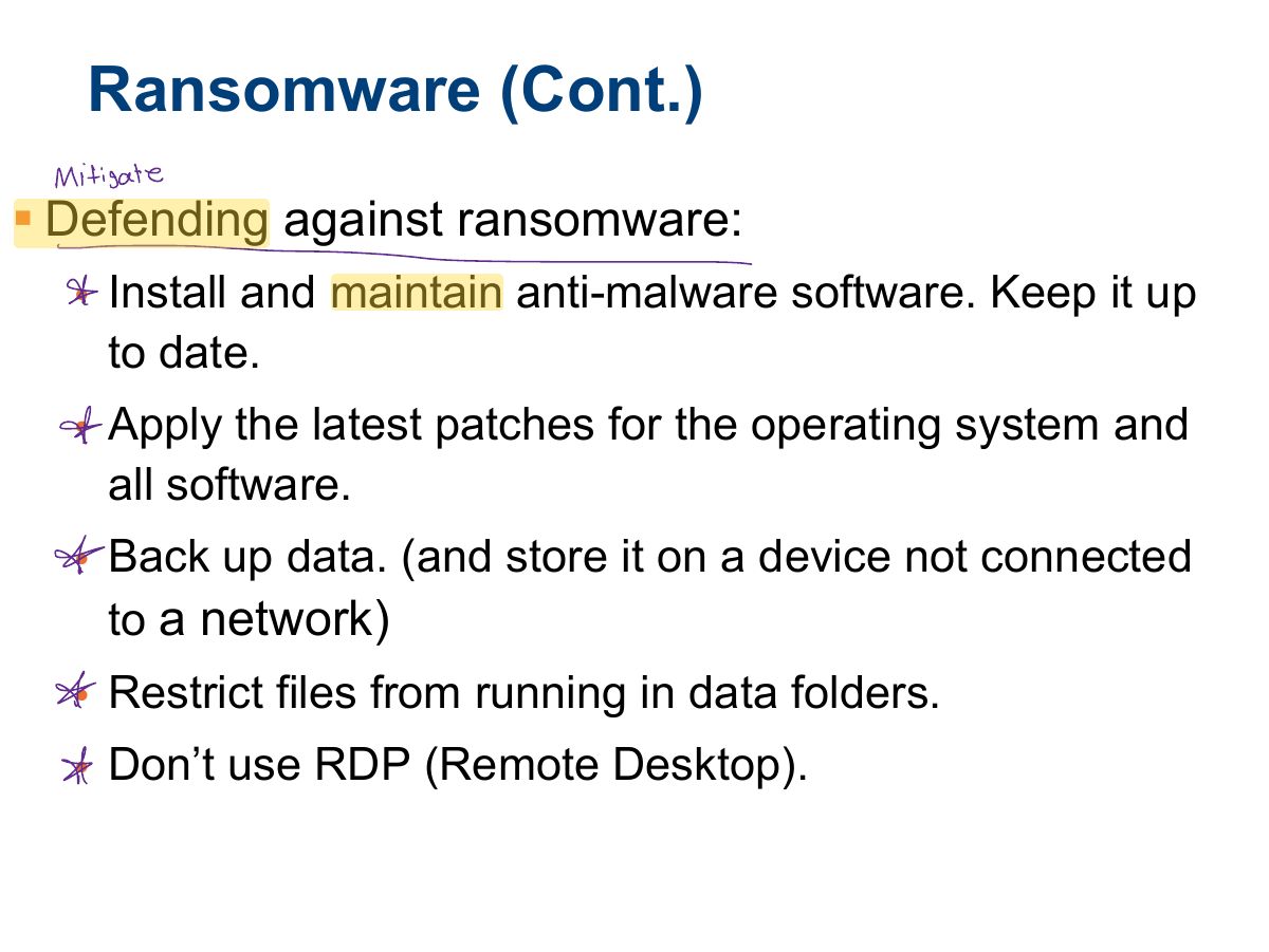 Slide 11: Ransomware (Cont.)