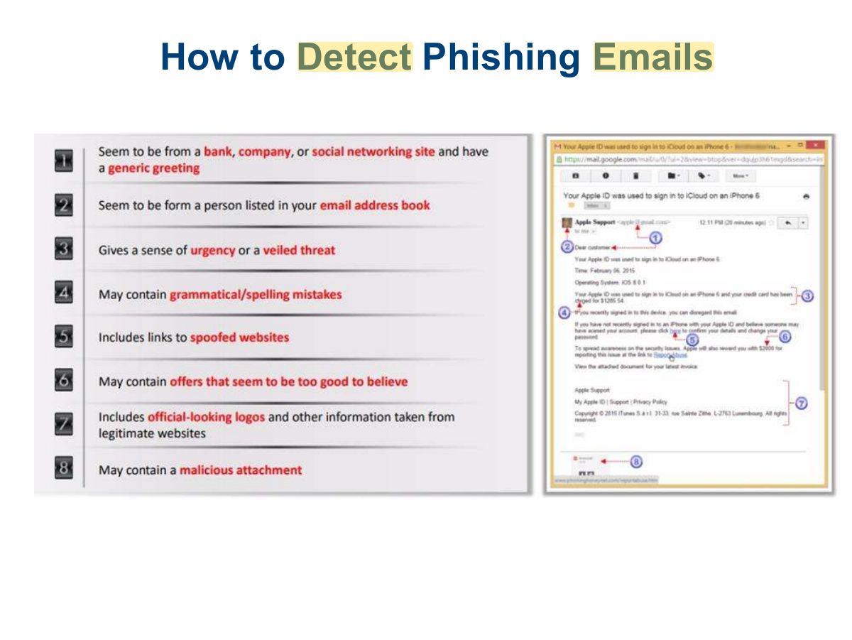 Slide 39: How to Detect Phishing Emails