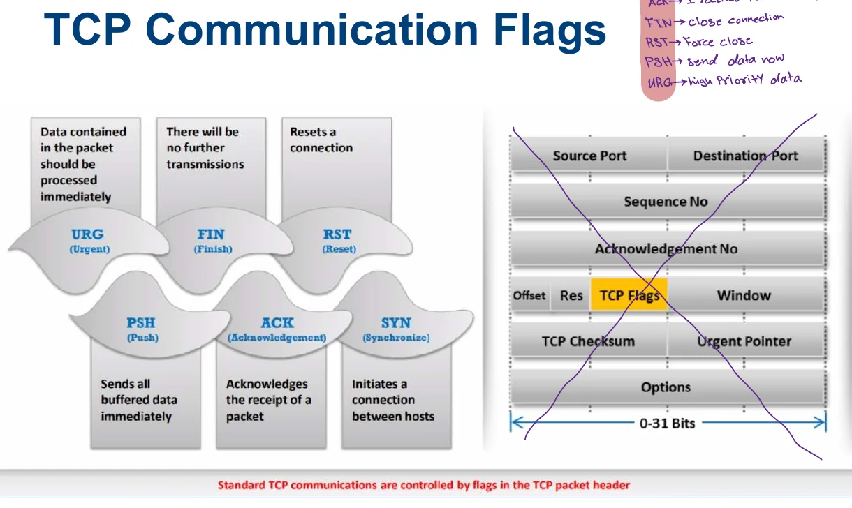 The TCP communication flags.