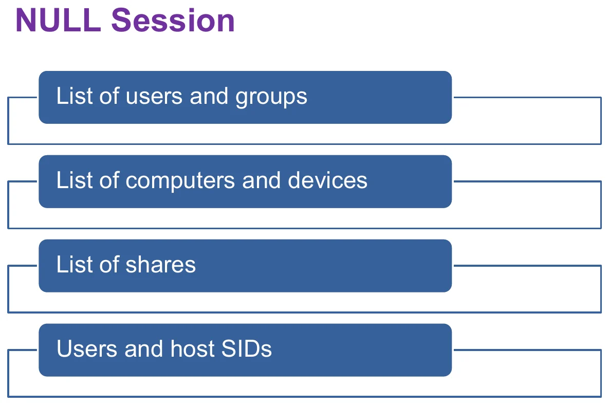What a NULL session exposes.