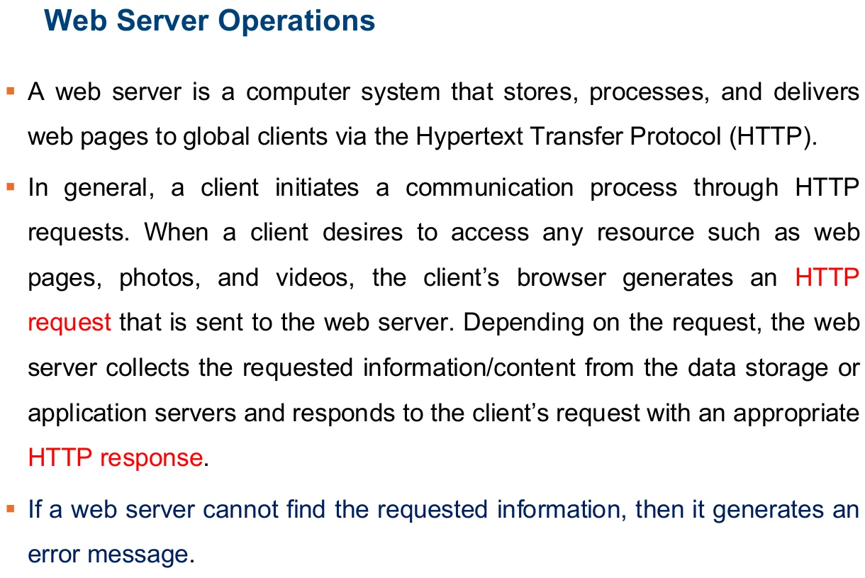 Web server operations.