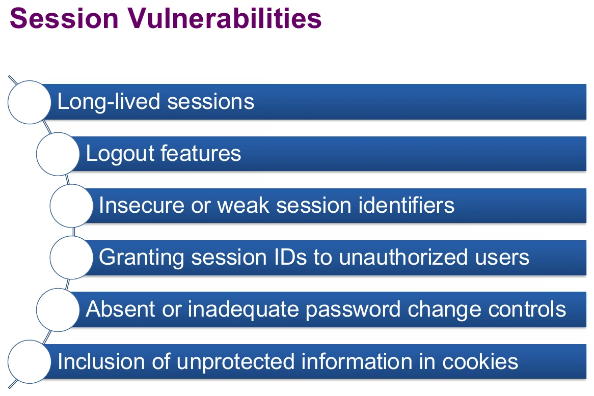Session vulnerabilities.