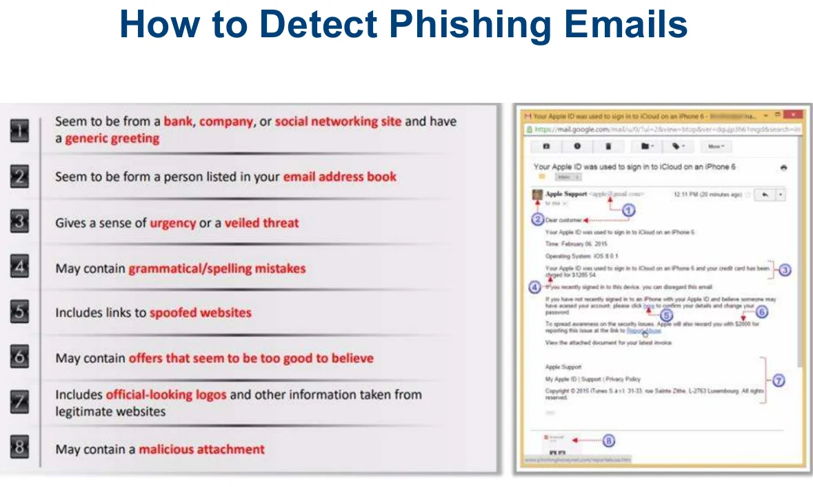 How to detect phishing emails.