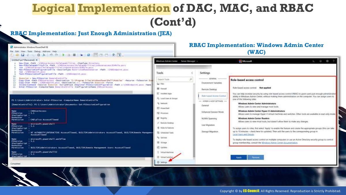 Slide 17: Logical Implementation of DAC, MAC, and RBAC (Cont’d)