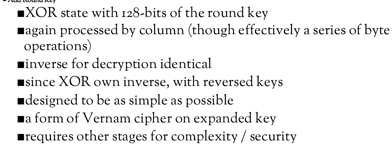 AES Structure- Add Round Key