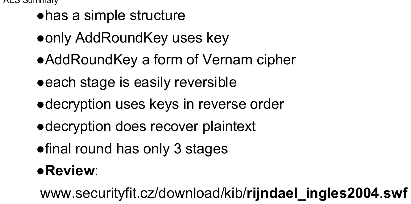 AES Summary