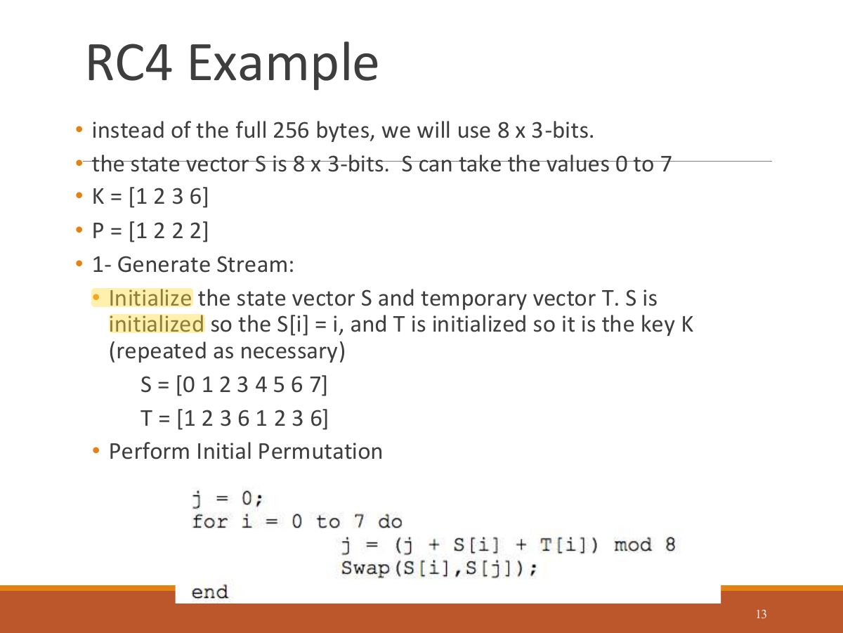 Slide 13: RC4 Example