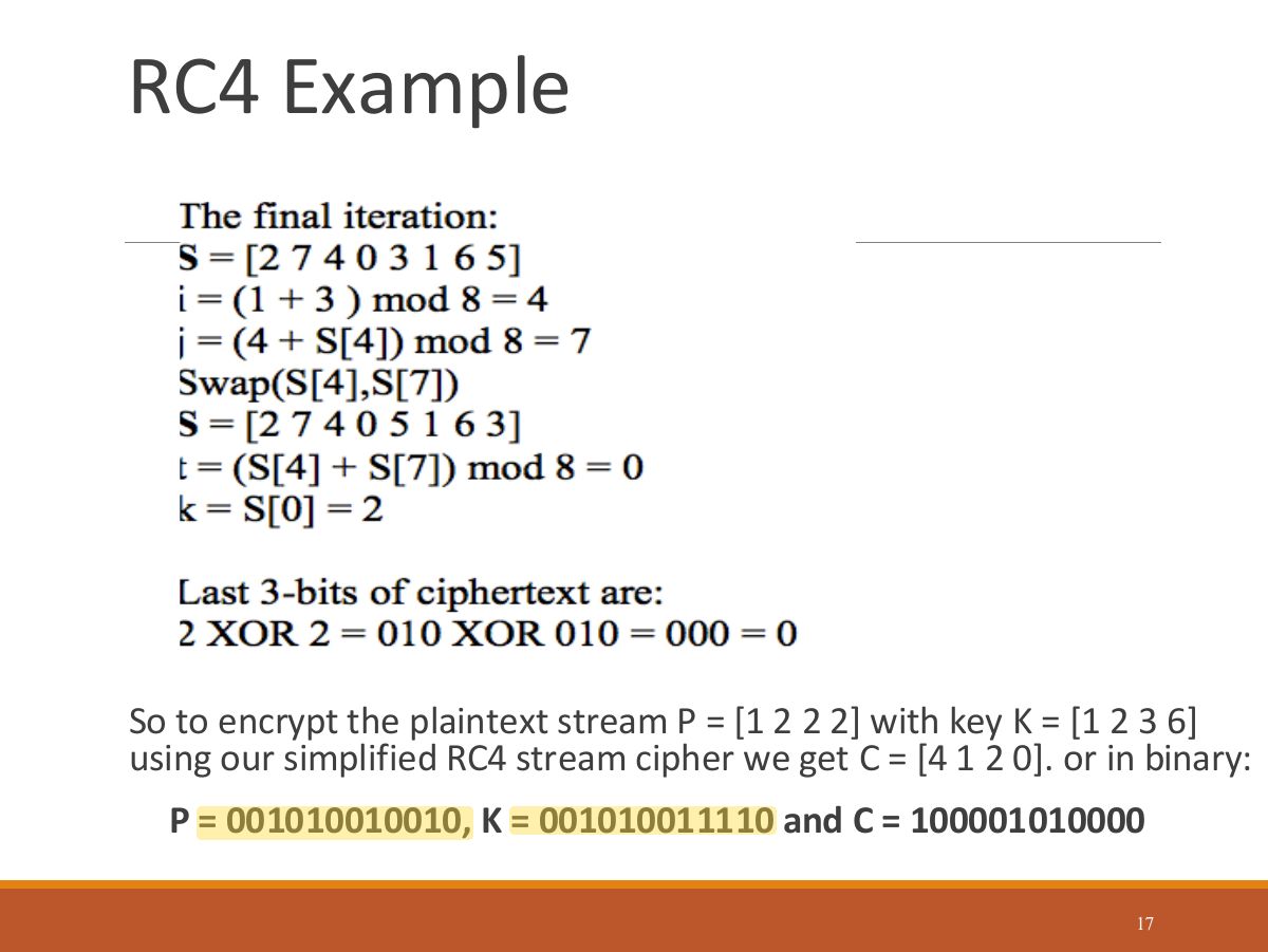 Slide 17: RC4 Example