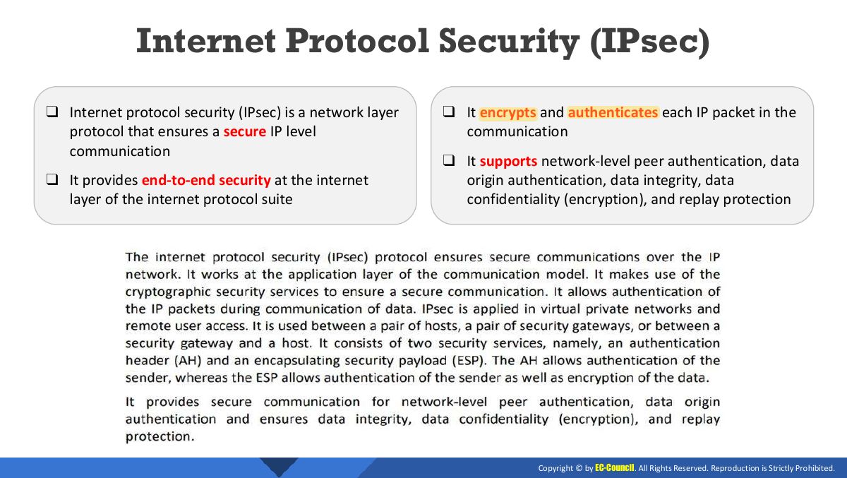 Slide 27: Internet Protocol Security (IPsec)